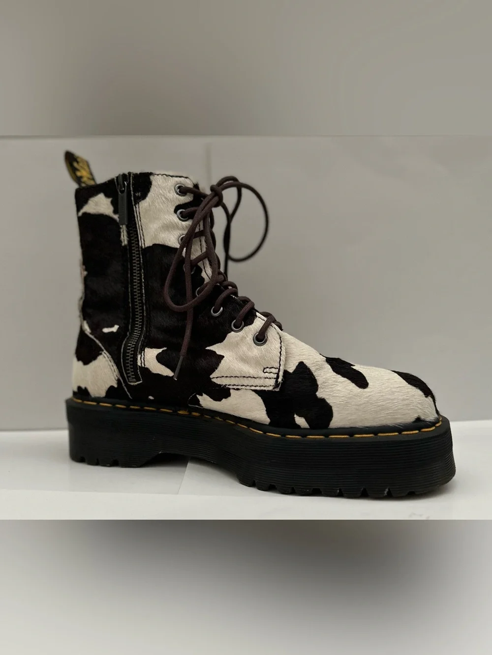 Dr. Martens Jadon Cow Print Haircalf Platform Boots Men’s 9 Women’s 10 EU 42
